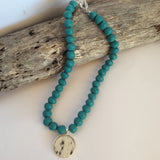 Turquoise And Hide Necklace